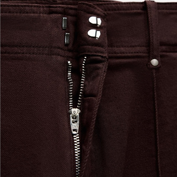 Zara Burgundy Wide Leg Pants - Picture 11 of 12
